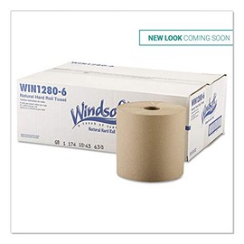 WIN12806 - Nonperforated Roll Towels, 8quot; X 800ft, Brown