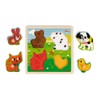 Janod Tast-Puzzle aus Holz, Meine ersten Tiere, 4 Teile, Kinder-Puzzle