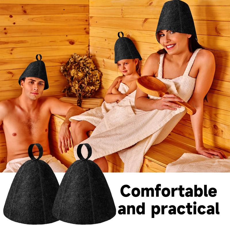Pack of 2 Sauna Hat, Felt Men's Hat, Sauna Hat,