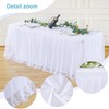 White Table Cloths 8 Foot Rectangle Stretch Ruffle Tulle Tablecloth
