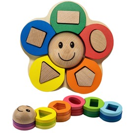 Pikatoyz Montessori Toys from 1 Year Old Baby Games for Kids Boys and Girls Wooden Toy for Stacking and Sorting Motor Skills Toy Kids Toys Travel Toy