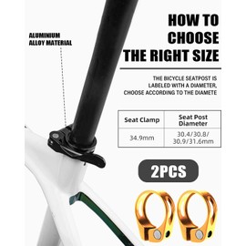 LEEQ Bicycle Seat Post Clamp - 2 Pieces Seat Post Clamp Made of Aluminium Alloy Bicycle Seat Post Clamp for Folding Bike Mountain Bike Road Bike Bicycle Seat Post Clamp Holder