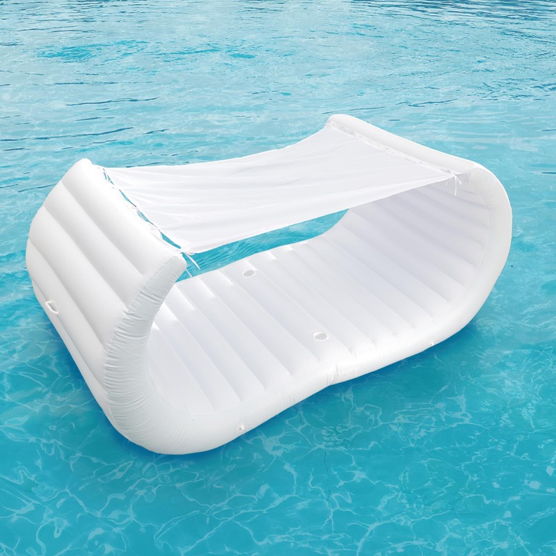 Comfy Floats Inflatable Pool Couch - White Pool Float, Floating