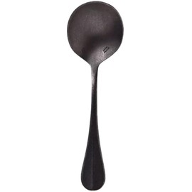 VINTAGE INOX Baguette Classic Bouillon Spoon, Made in Japan, Black VINTAGEINOX Cafe Restaurant Soup, Stainless Steel, Aging, Unbreakable, Dishwasher Safe