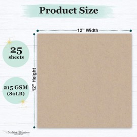 Cardstock Warehouse Speckletone Oatmeal Brown Card Stock Paper – 25 Sheets, 12 x 12", 80 lb/215 gsm – 100% Recycled, Premium Matte Finish for Cardmaking, Scrapbooking, Crafts & DIY Projects