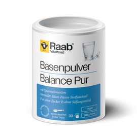 Raab Vitalfood Balance Pure Base Powder (200 g) - No Additives and No Artificial Flavours, with Zinc for Acid-Base Balance, Balanced Blend of 10 Minerals, Vegan, Gluten-Free, Lactose Free