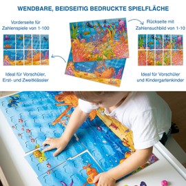 Maximare Number Educational Game Puzzle from 1 to 100: From Nursery and Preschool, Ideal for Math 1st Grade Primary School, Montessori Toys from 5 Years for Calculating Learning and Learning Numbers