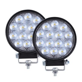 DriSentri Round Led Light Bar, 2PCS 4.5Inch 140W 14000LM Flood Offroad Light, Led Off Road Flood Lights Pod Fog Driving Bar Bumper for Jeep 4X4 / Truck/Boat/Off-Road SUV