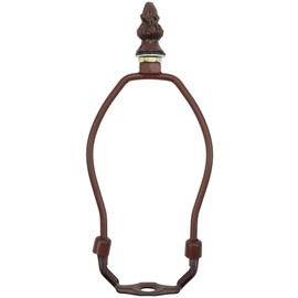 Bieye SS003 Lampshade Lamp Shade Support with Finial for Tiffany Style Stained Glass Table Lamp (Brown 5.5" High)