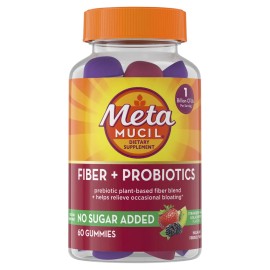(2Pack)Metamuc<wbr/>il Fiber Supplement Probiotic Gummies, Berry + Kiwi