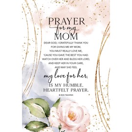 DEXSA Prayer for my Mom Wood Plaque - Made in the USA - 6 inch x 9 inch - Elegant Frame Wall & Tabletop Decoration | Easel & Hanging Hook | Dear God, I gratefully thank You for giving me my mom