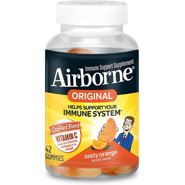 Airborne Zesty Orange Flavored Gummies, 42 count - 750mg of