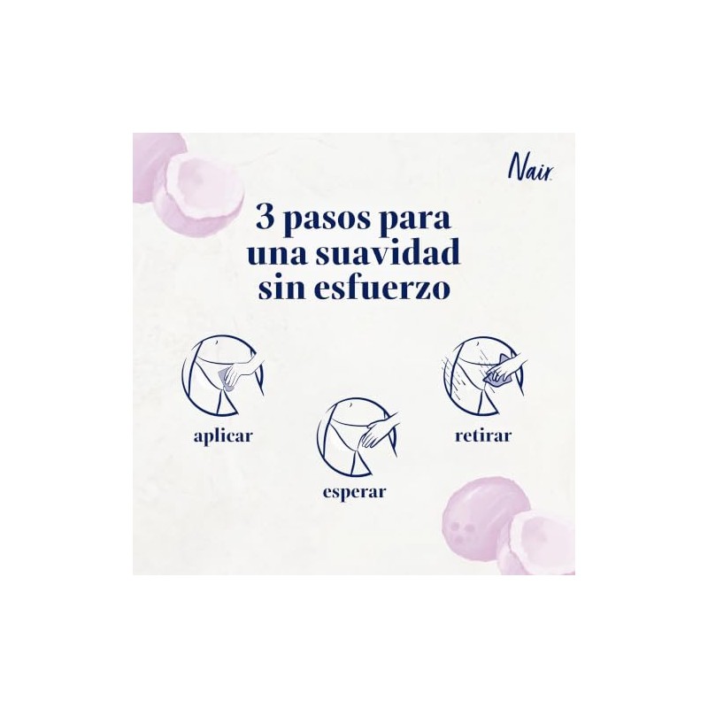 Fórmula sensible Nair Glides Away con aceite de coco, para
