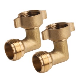 3MIRRORS 90 Degree Water Hose Elbow for RV with Easy Grip Connector| Garden Hose 90 Degree Elbow for RV City Water Inlet Connection City Water Hookup for Camper Residential Outdoor Brass 2 pack