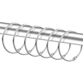 24 Pack Shower Curtain Rings, Rustproof Decorative Shower Curtain Hooks Metal Round Shower Ring Hooks for Bathroom Shower Rod (Nickel)