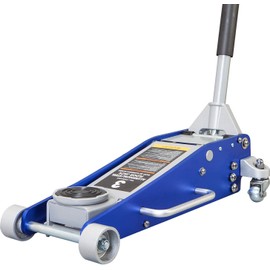 TCE AT830011LU Torin Hydraulic Low Profile Aluminum and Steel Racing Floor Jack with Dual Piston Quick Lift Pump, 3 Ton (6,000 lb) Capacity, Blue