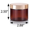 6 oz Amber PET Plastic Refillable Jar with Gold Metal