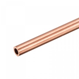 sourcing map Copper Round Tube 6.5mm OD 1mm Wall Thickness 300mm Length Pipe Tubing
