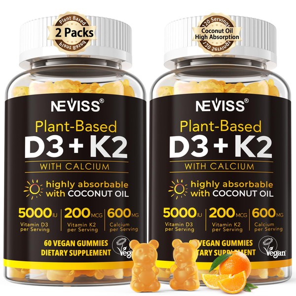 Vitamin D3 5000iu & K2( as MK7 ) 200mcg Gummies