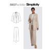 Simplicity SS9227Y5 Misses' Unlined Jacket and Pull-On Pants Sewing Pattern