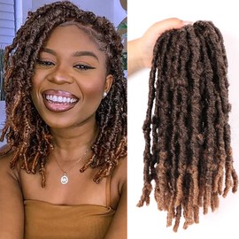 Butterfly Locs Crochet Hair 6 Packs Long Faux Locs Crochet Braids Pre looped Distressed Locs Soft Locs Crochet Dreadlocks Synthetic Hair Extensions (T27, 12 Inch (Pack of 6))