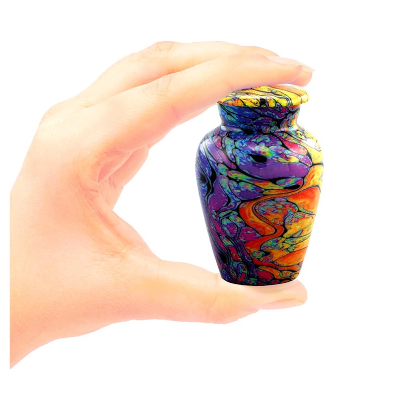 Modern Print Keepsake Urn - Colorful Mini Cremation Urn for