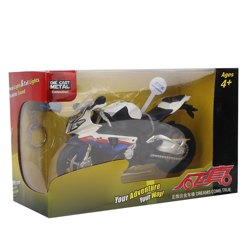 Alloy Motorcycle Model Toy Simulation Motorcycle with LED Light Sound