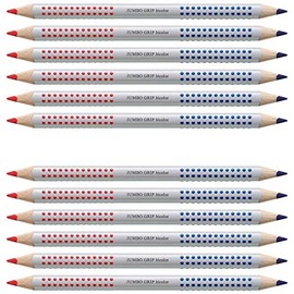 Faber-Castell 110910 Jumbo Grip Bi-Colour Pencil for Hyphenation and Correction, Red / Blue, multicolour