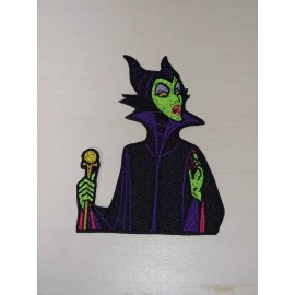 Handmade Maleficent Sleeping Beauty  4 inch  Iron on Embroidered Applique Patch