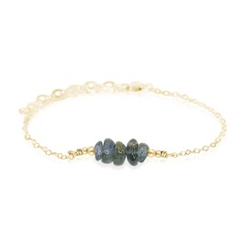 Labradorite Chip Bead Bar Bracelet in 14k Gold Fill