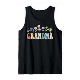 Grandma Gifts Women Wildflower Floral Design Grandma Tank Top