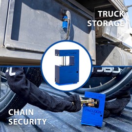 PACLOCK's BL17A-850 Block-Lock Series, Blue Anodized Alum, High Security 6-Pin Cylinder, One Lock Keyed to a Number U-Pick! w/ 2 Keys, Hidden Shackle