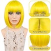 MAYSA Yellow Bob Wig With Bangs Short Straight Bob Bangs