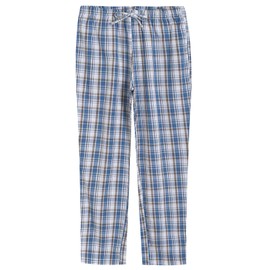 Latuza Women's Plaid Pajamas Pants Cotton Sleep Bottoms with Pockets L Blue Tan