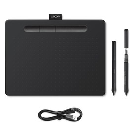 Wacom Intuos Medium Drawing Tablet - Tablet for Drawing & Photo Editing with Pressure Sensitive Pen Black - Ideal for Home Office & E-Learning