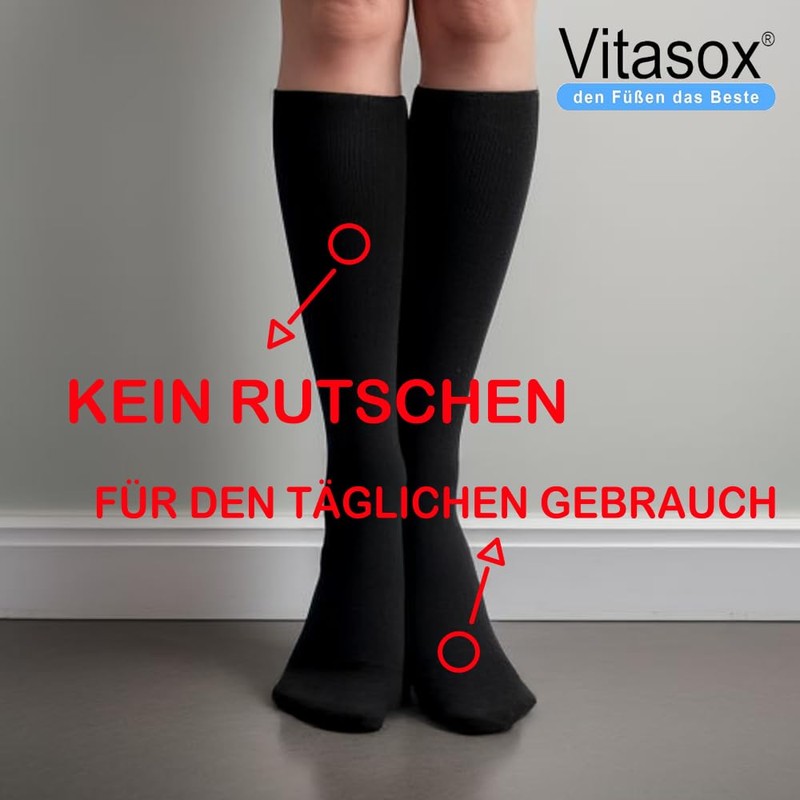 Vitasox Unisex Support Knee Socks Plain - 43/46
