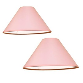 Pack of 2 - Empire Cotton Coolie Lamp Shades for Table Lamps and Pendant Ceiling Lights - 25cm Dia (Navy) (2, Pink)