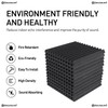 Focusound 50 Pack Acoustic Foam Panels 1" x 12" x