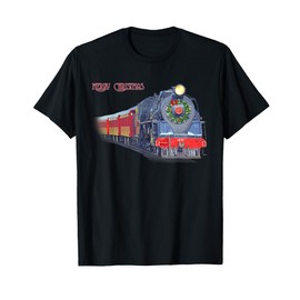 Christmas Steam Train Locomotive Matching Family Pajamas T-Shirt
