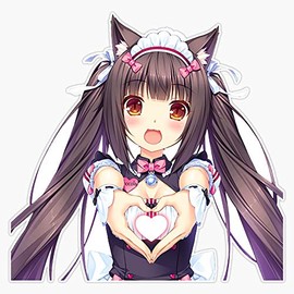 Chocola Nekopara Heart Waterproof Vinyl Window Bumper Sticker Decal 5"
