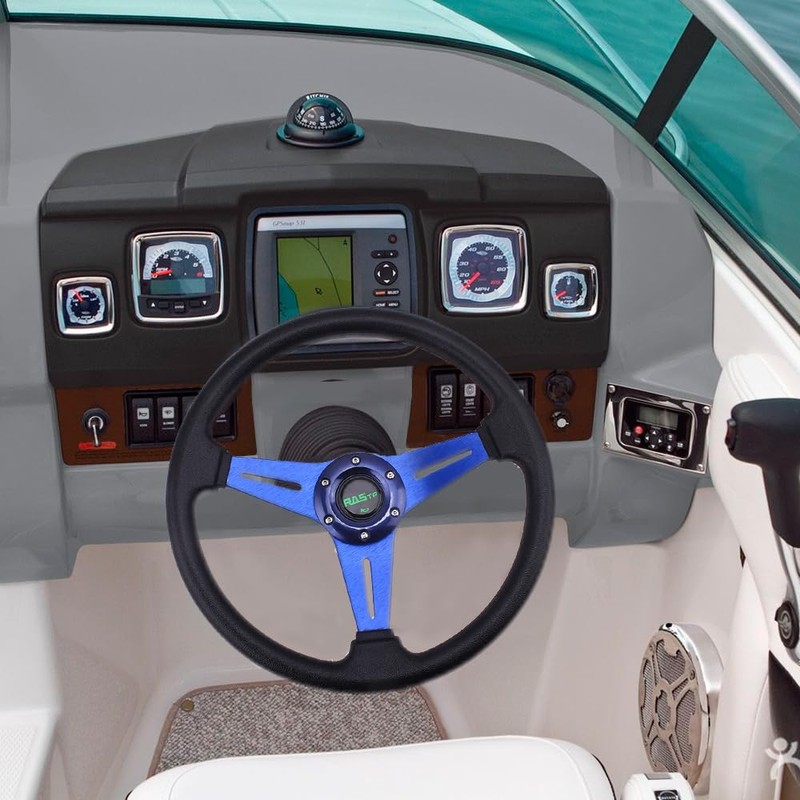 RASTP 13.8 Inch Boat Steering Wheel with 3/4“ Axle Marine