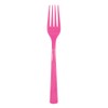 Unique Hot Pink Solid Plastic Forks (18ct) - Durable &