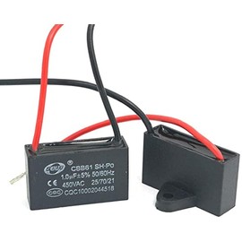 Fasizi 2Pcs CBB61 1uF 450V AC 50/60Hz Air Conditioner Fan Motor Running Capacitor