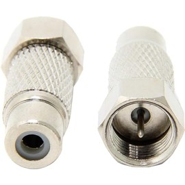 CHILDMORY 2Pcs F-Type Male Plug to RCA Female Jack RF Video TV Cable Adapter for Atari 2600/7800/Coleco/Commodore