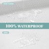 eachope White No Hook Waffle Weave Shower Curtain with snap-in