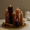 Threlaco 6 Pcs Small Pillar Candles Aesthetic Candle Modern Ribbed