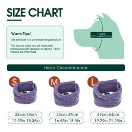 Kuoser Dog Calming Hood for Noise Anxiety Relief – Adjustable Velcro Ear Protector & Muff for Grooming, Fireworks & Thunder (Purple, Size M)