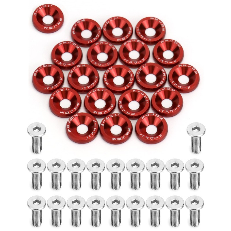 QWORK® 20 Pairs Car M6 Anodised Aluminium Washers and M6
