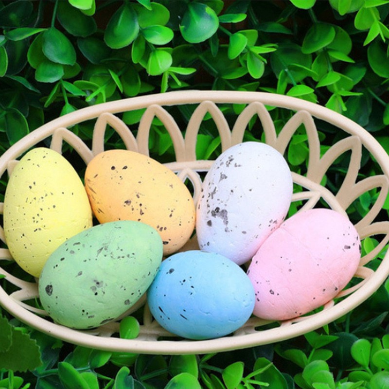 100PCS Colorful Foam Eggs Easter Egg Ornaments Crafts Birds Eggs
