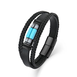 Starnny Men Turquoise Bracelet Leather Bracelet for Men